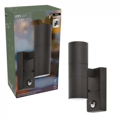 LED's Light RVS LED Buitenlamp met Bewegingssensor - 2 lichts up & down - IP44 - Zwart - Image 7