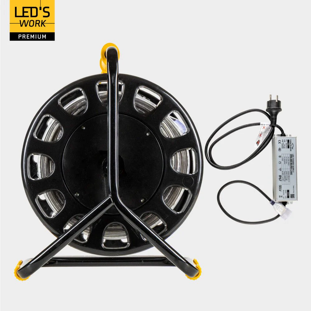 LED's Work Premium Safeline LED Lichtslang 25m 200W 48V 20 000lm 5000K Op Haspel - Image 5