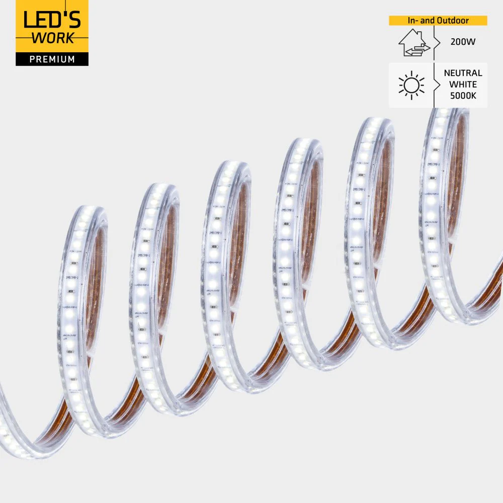 LED's Work Premium Safeline LED Lichtslang 25m 200W 48V 20 000lm 5000K Op Haspel - Image 7