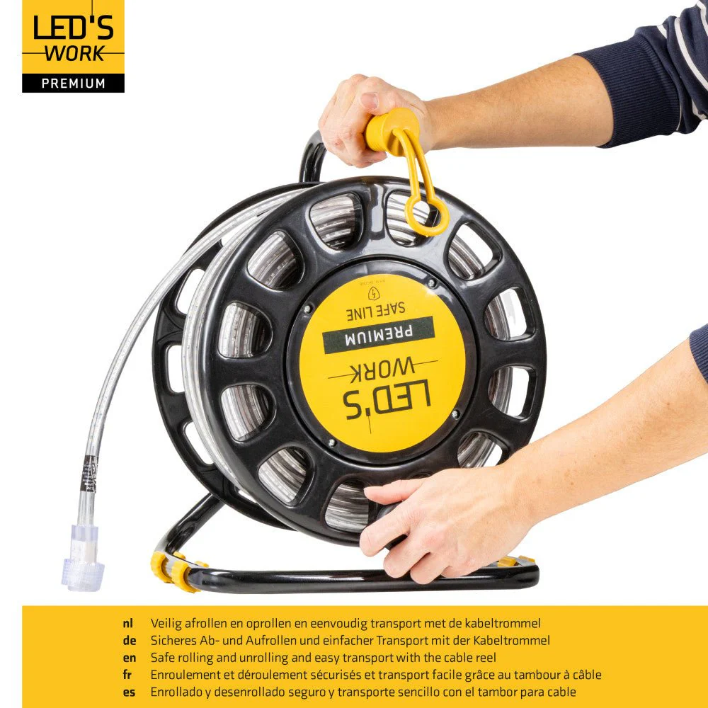 LED's Work Premium Safeline LED Lichtslang 25m 200W 48V 20 000lm 5000K Op Haspel - Image 8