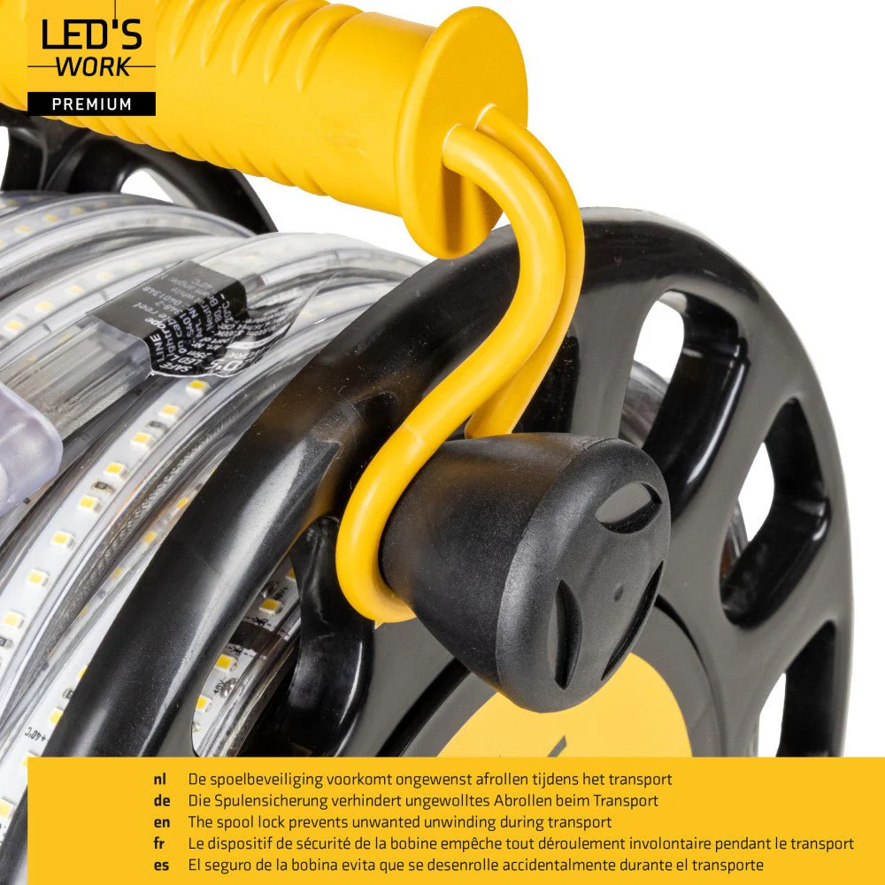 LED's Work Premium Safeline LED Lichtslang 25m 200W 48V 20 000lm 5000K Op Haspel - Image 9