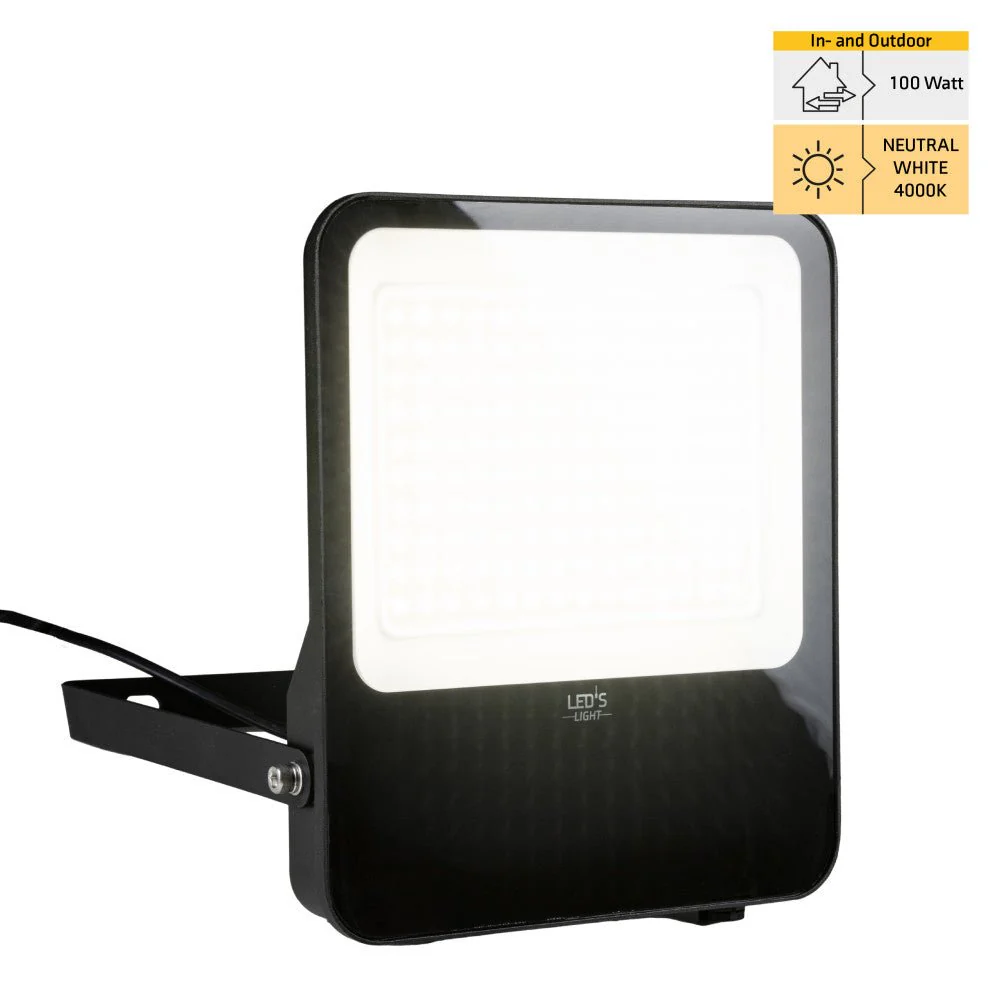 LED's Light Schijnwerper floodlight - 100W 9600lm 4000K - Zwart - IP65 - Image 3