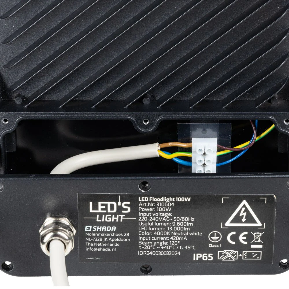 LED's Light Schijnwerper floodlight - 100W 9600lm 4000K - Zwart - IP65 - Image 8