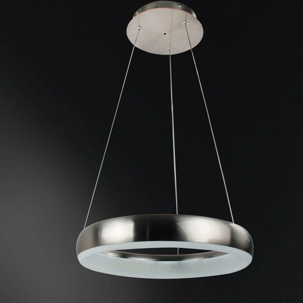Smart LED Hanglamp rond 60 cm - Bedienbaar met afstandsbediening en app - White & Color - Zilver - Image 3