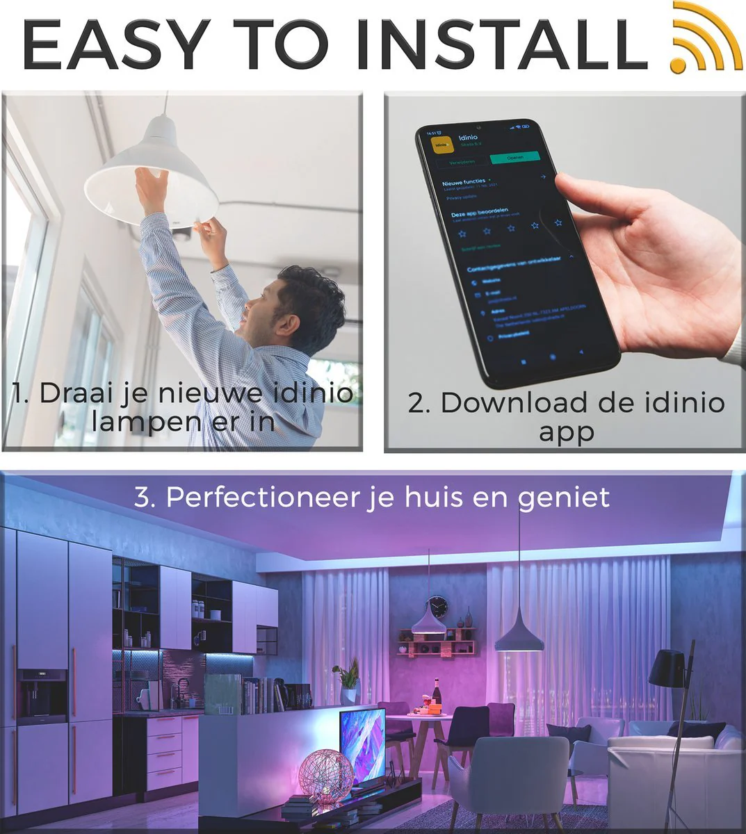 IDINIO Smart LED Spot GU10 - White & Color - Dimbaar - Bedienbaar met App - Image 5