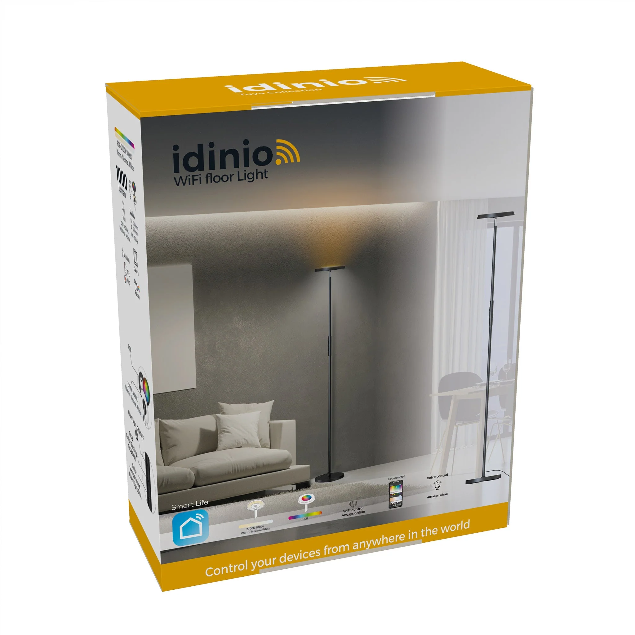 Ambient LED Vloerlamp - White & Color - Schijnt naar beneden en boven - Bedienbaar met App - Image 6