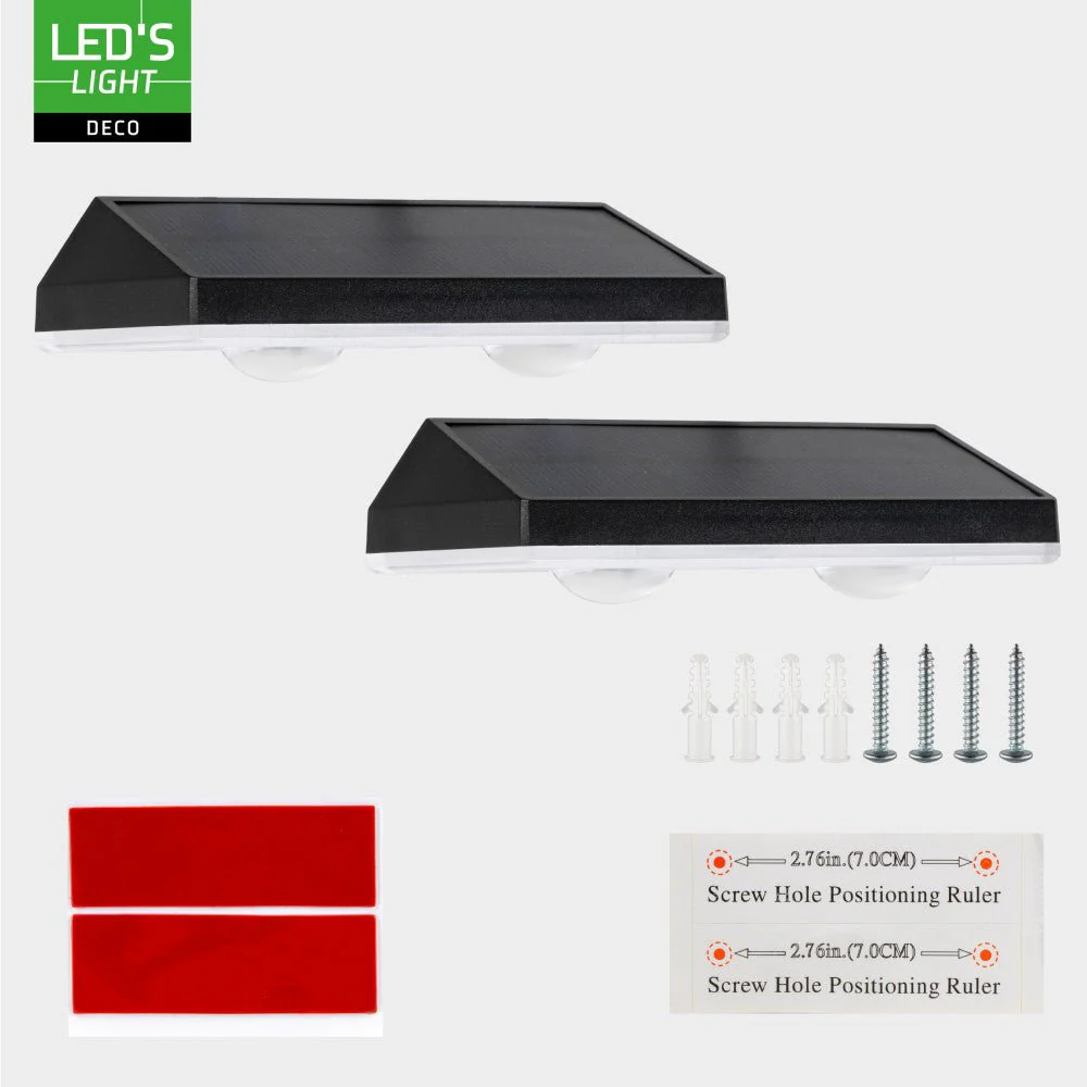 LED's Light Deco Solar Buitenlamp – Schuttingverlichting  – 2 stuks - Image 6