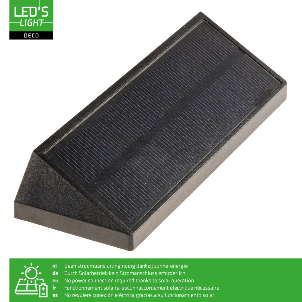 LED's Light Deco Solar Buitenlamp – Schuttingverlichting  – 2 stuks - Image 8