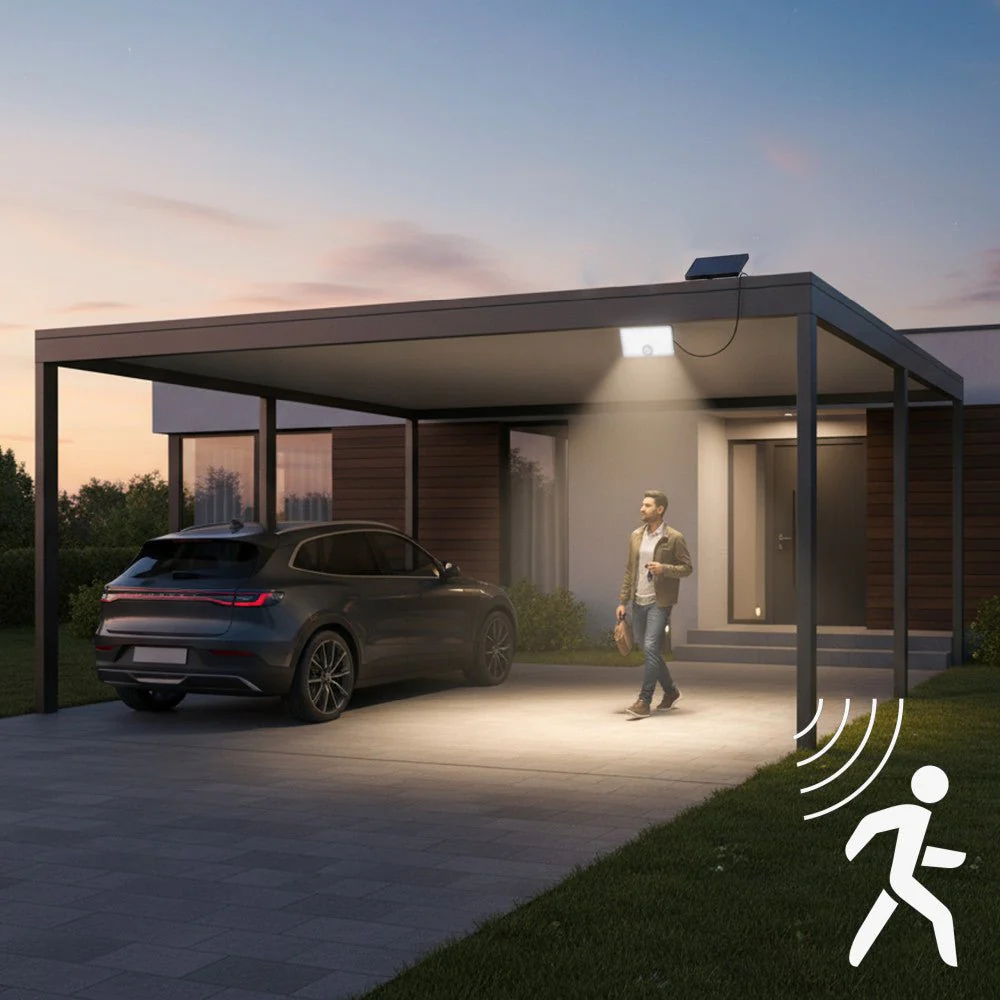 LED's Light Solar buitenlamp met sensor en zonnepaneel - 500lm 4000K - Zwart - IP65 - Image 3
