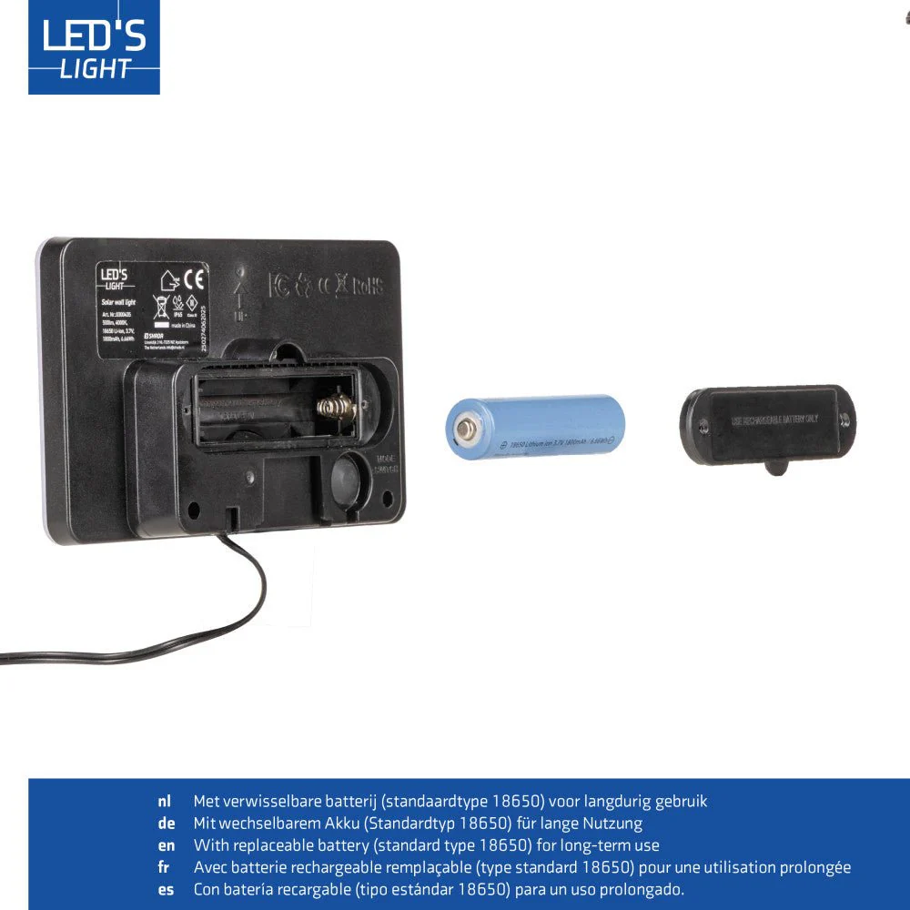 LED's Light Solar buitenlamp met sensor en zonnepaneel - 500lm 4000K - Zwart - IP65 - Image 8
