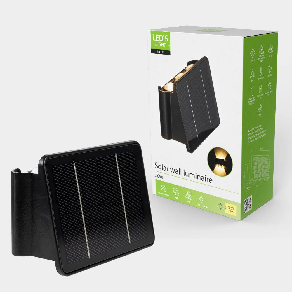 LED's Light Deco solar zonnepaneel buitenlamp wandlamp daglicht sensor - Image 4
