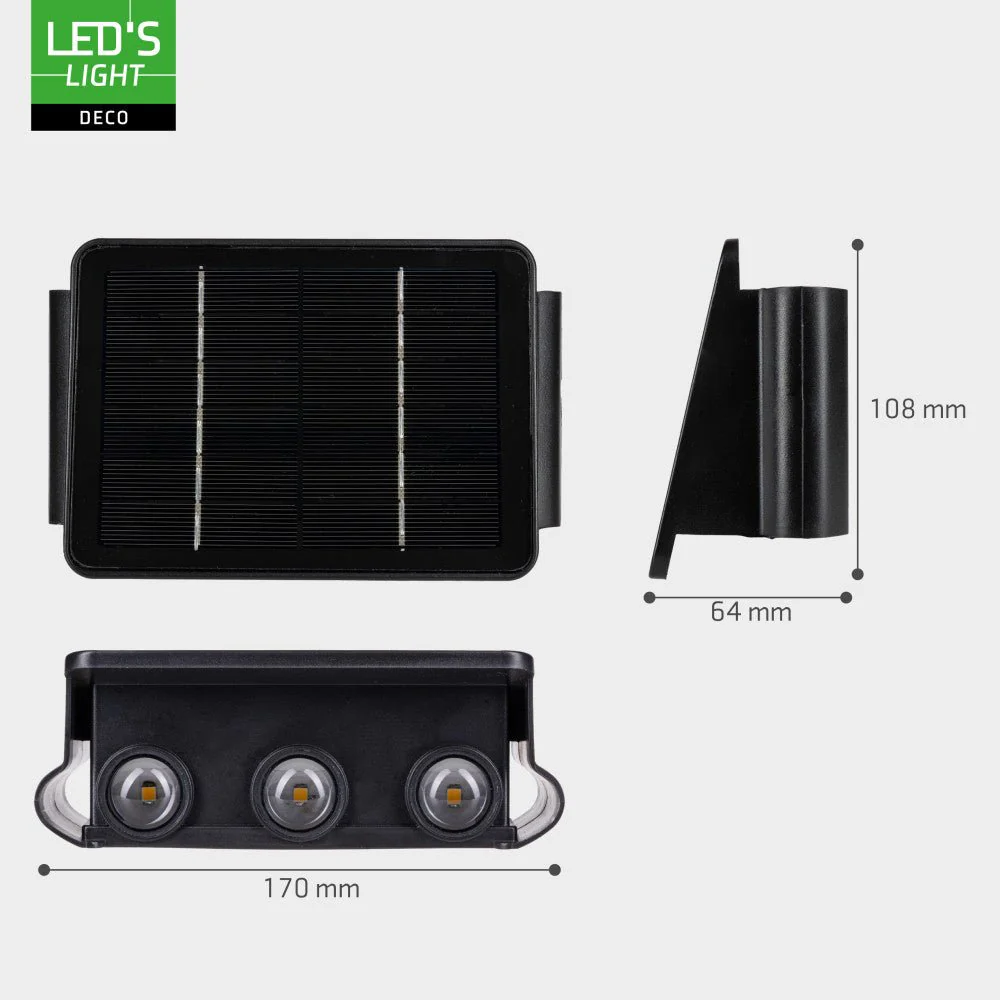 LED's Light Deco solar zonnepaneel buitenlamp wandlamp daglicht sensor - Image 5