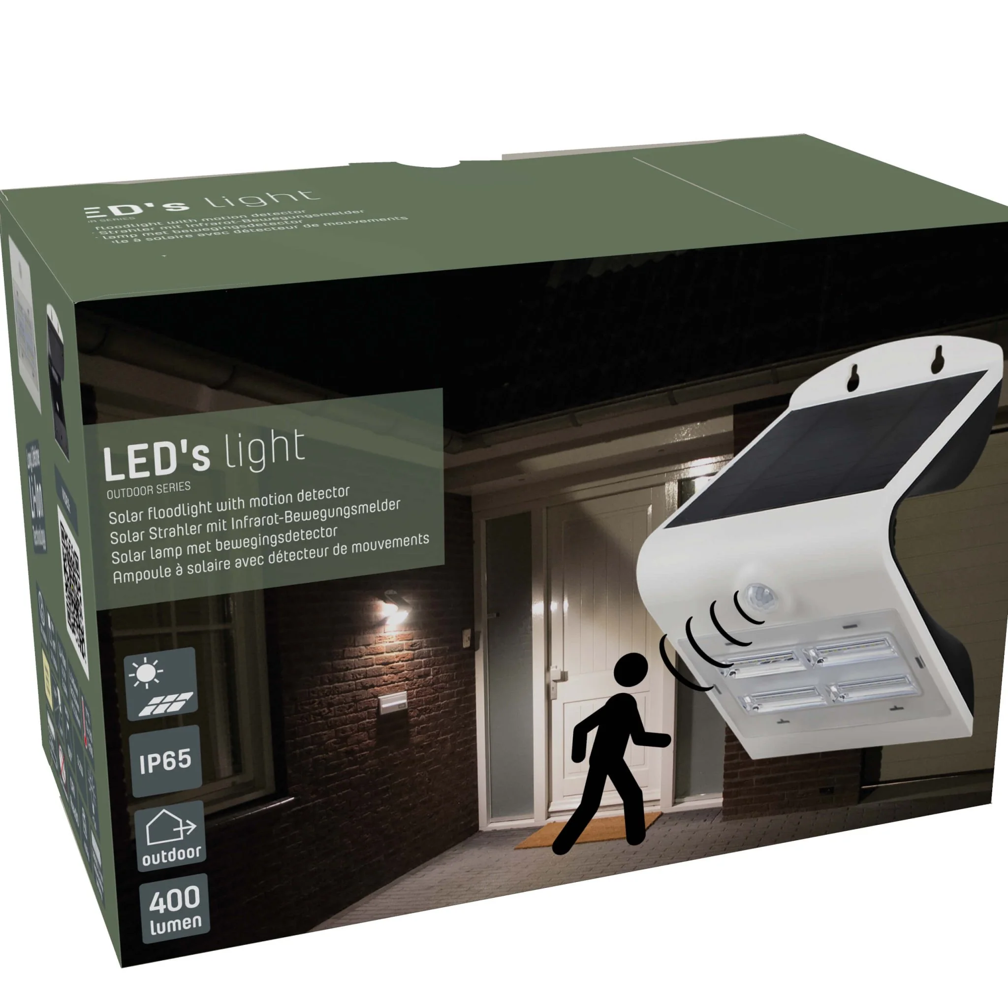 LED's Light Solar LED Wandlamp met Bewegingssensor 400 - 3 lichtstanden - Automatisch aan/uit - Wit - Image 7