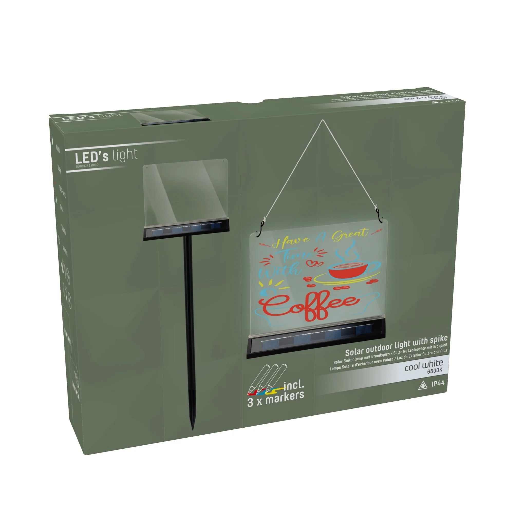LED's Light Solar LED Display Schrijfbord Buiten - Draadloos op zonne-energie - Incl. Stift - Image 7