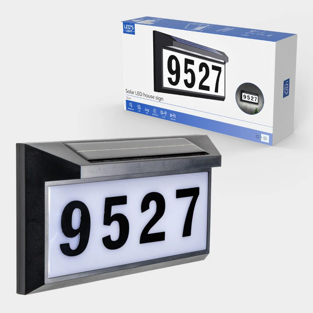 LED's Light zonnepaneel Solar-LED huisnummerbord set - Image 4