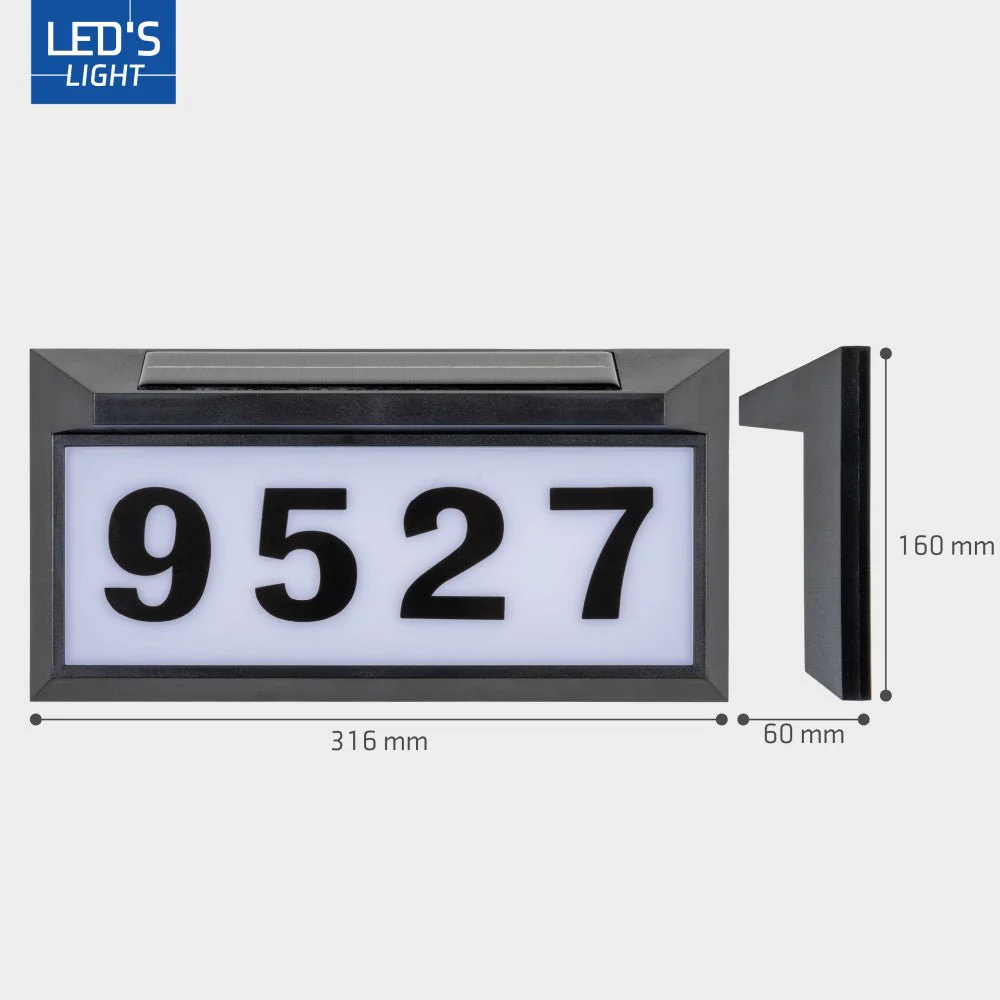 LED's Light zonnepaneel Solar-LED huisnummerbord set - Image 5