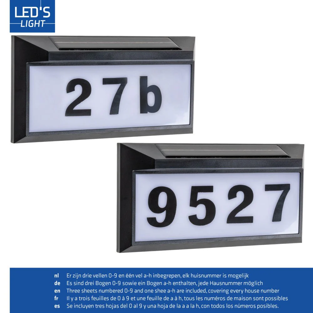 LED's Light zonnepaneel Solar-LED huisnummerbord set - Image 8