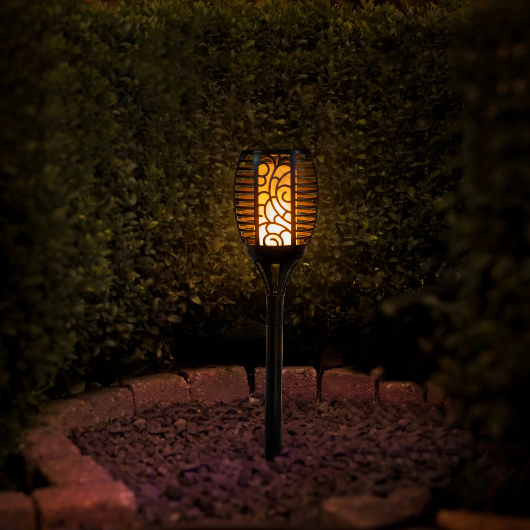 3in1 Solar Tuinlamp Fakkel met sensor - Priklamp, Wandlamp en tafellamp in 1 - 41 cm - Image 2