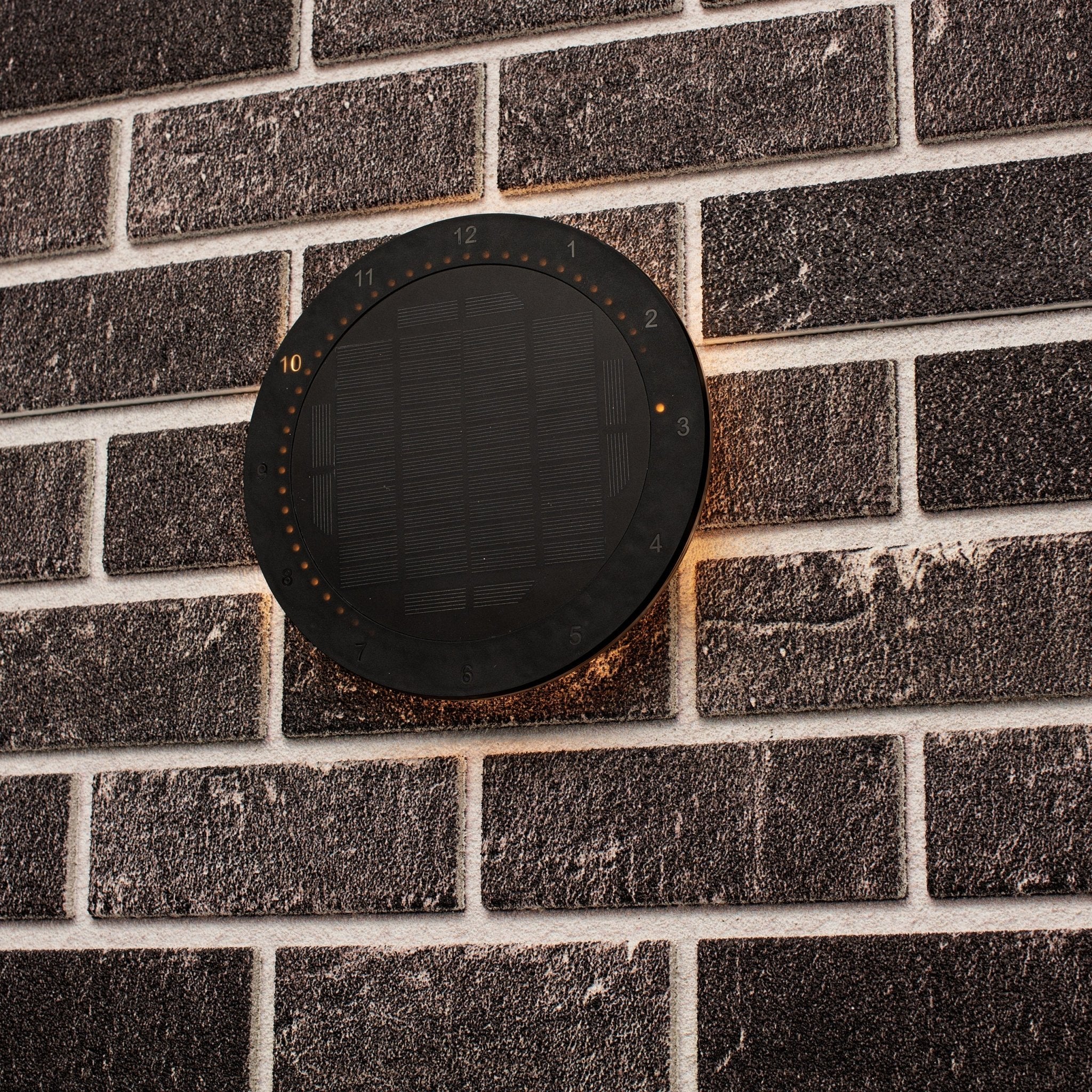 LED's Light Solar Wandklok voor Buiten - Draadloos op zonne-energie - Automatisch aan/uit - 22 cm - Image 15