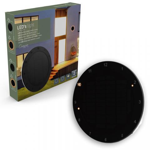 LED's Light Solar Wandklok voor Buiten - Draadloos op zonne-energie - Automatisch aan/uit - 22 cm - Image 20