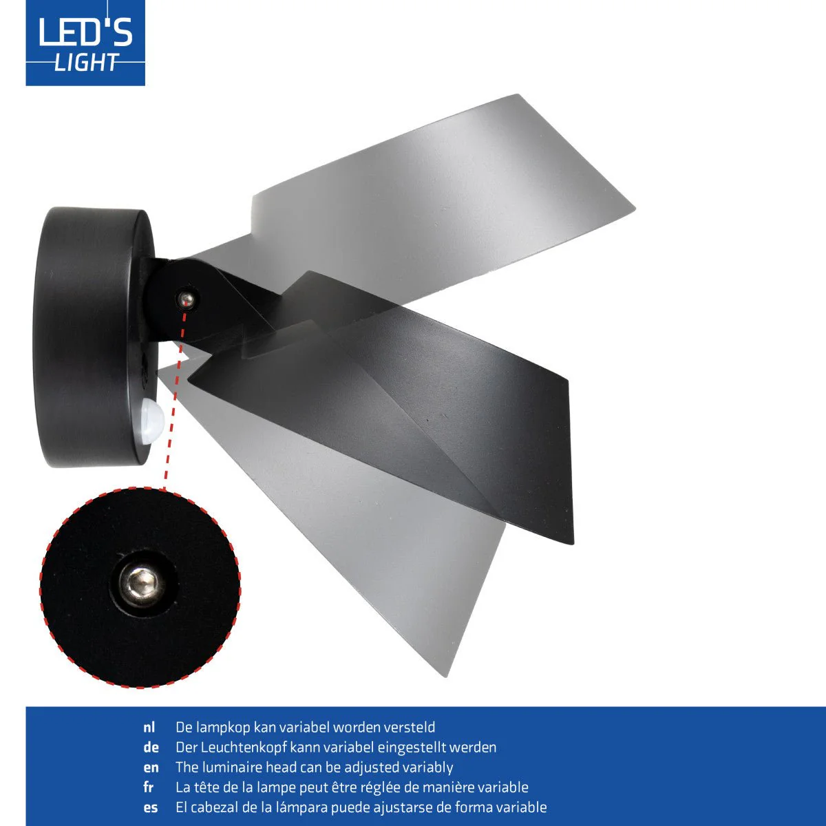 Solar Wandlamp Buitenlamp met Bewegingssensor - 350lm - 4000K - Zwart - IP54 - Sensor - Image 2