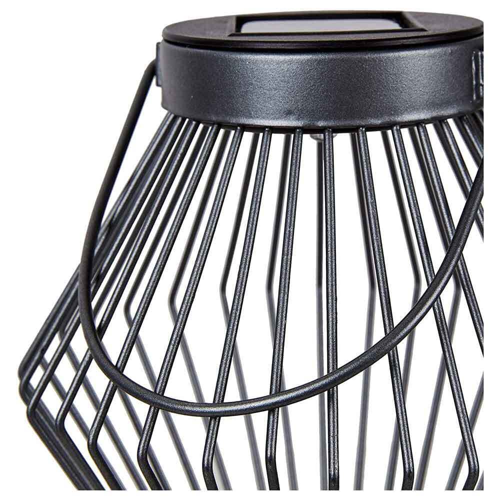 Solar LED Lantaarn Rotan 17 cm - Draadloos op zonne-energie - Grijs - Image 4