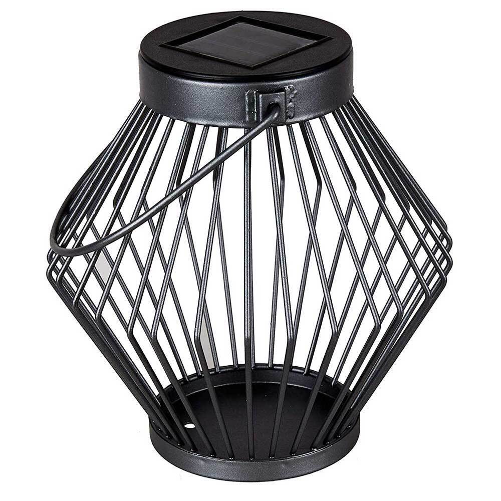 Solar LED Lantaarn Rotan 17 cm - Draadloos op zonne-energie - Grijs - Image 5