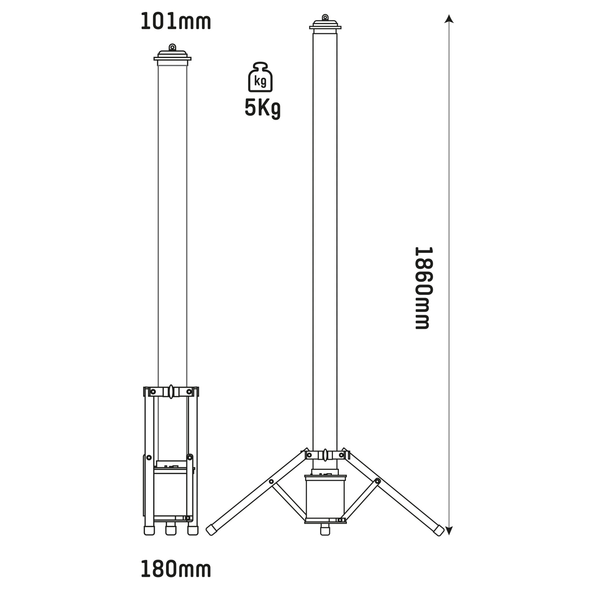 LED's Work Tripod Bouwlamp 12000 - 360 graden rondom licht - Extra stopcontact aansluiting - IP54 waterdicht - 100W - Image 10