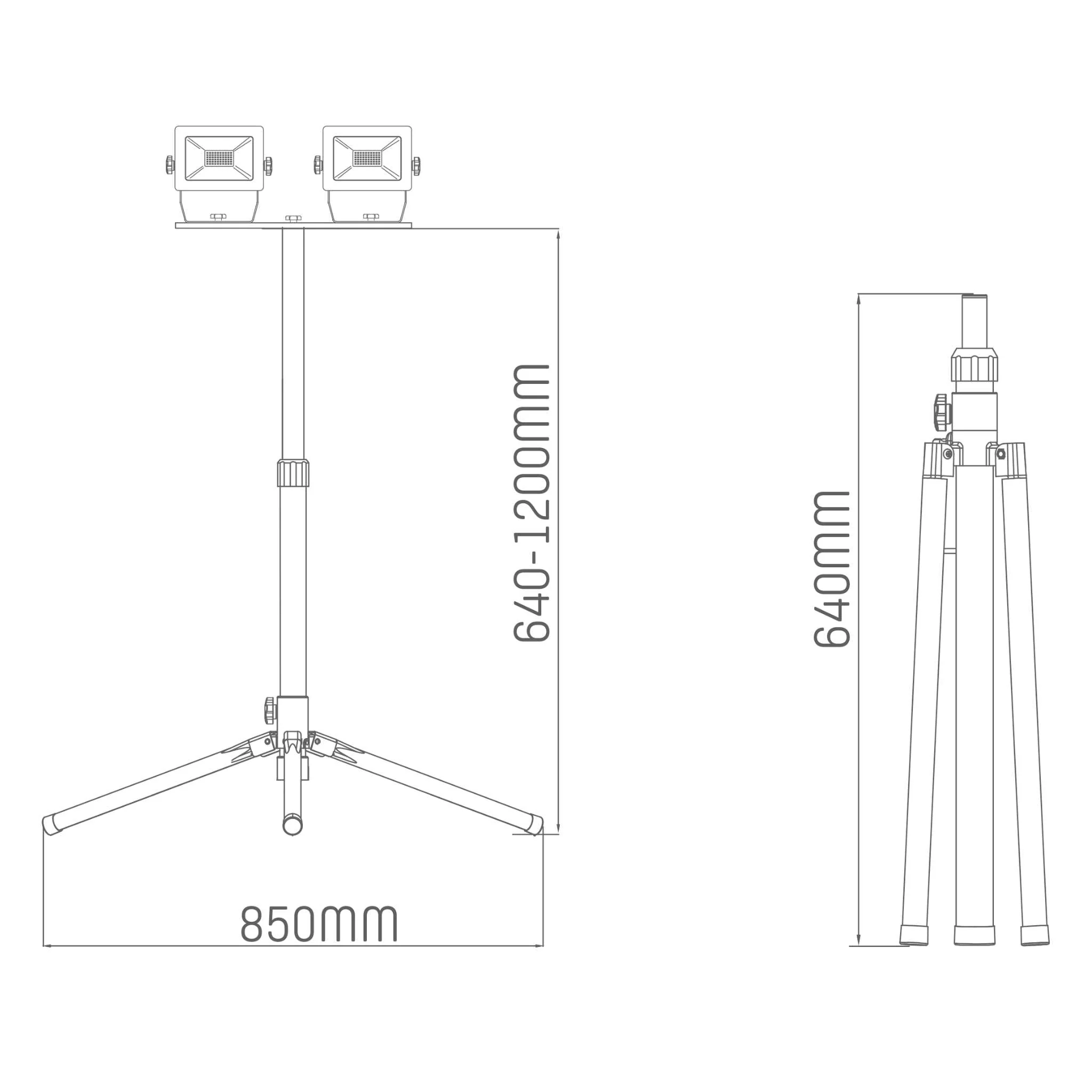 ProWork DUO Tripod LED werklampen op statief - In hoogte verstelbaar - 6370 lm - Image 10