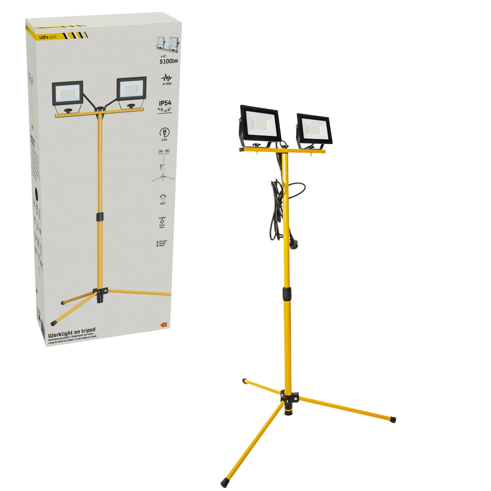 ProWork DUO Tripod LED werklampen op statief - In hoogte verstelbaar - 6370 lm - Image 5