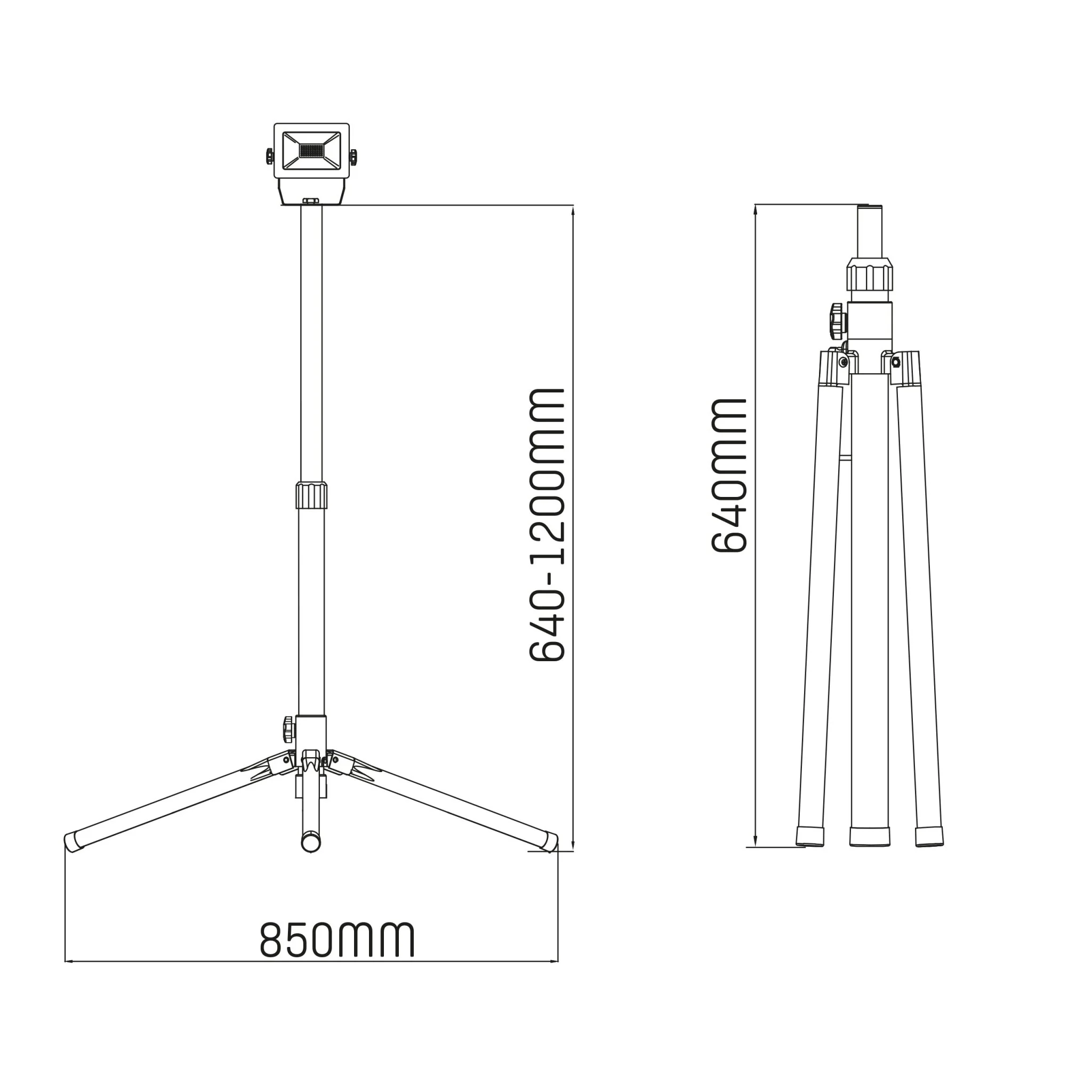 LED's Work 1 x 20W ProWork Tripod LED Bouwlamp op statief - In hoogte verstelbaar - 2125 lm - Image 11