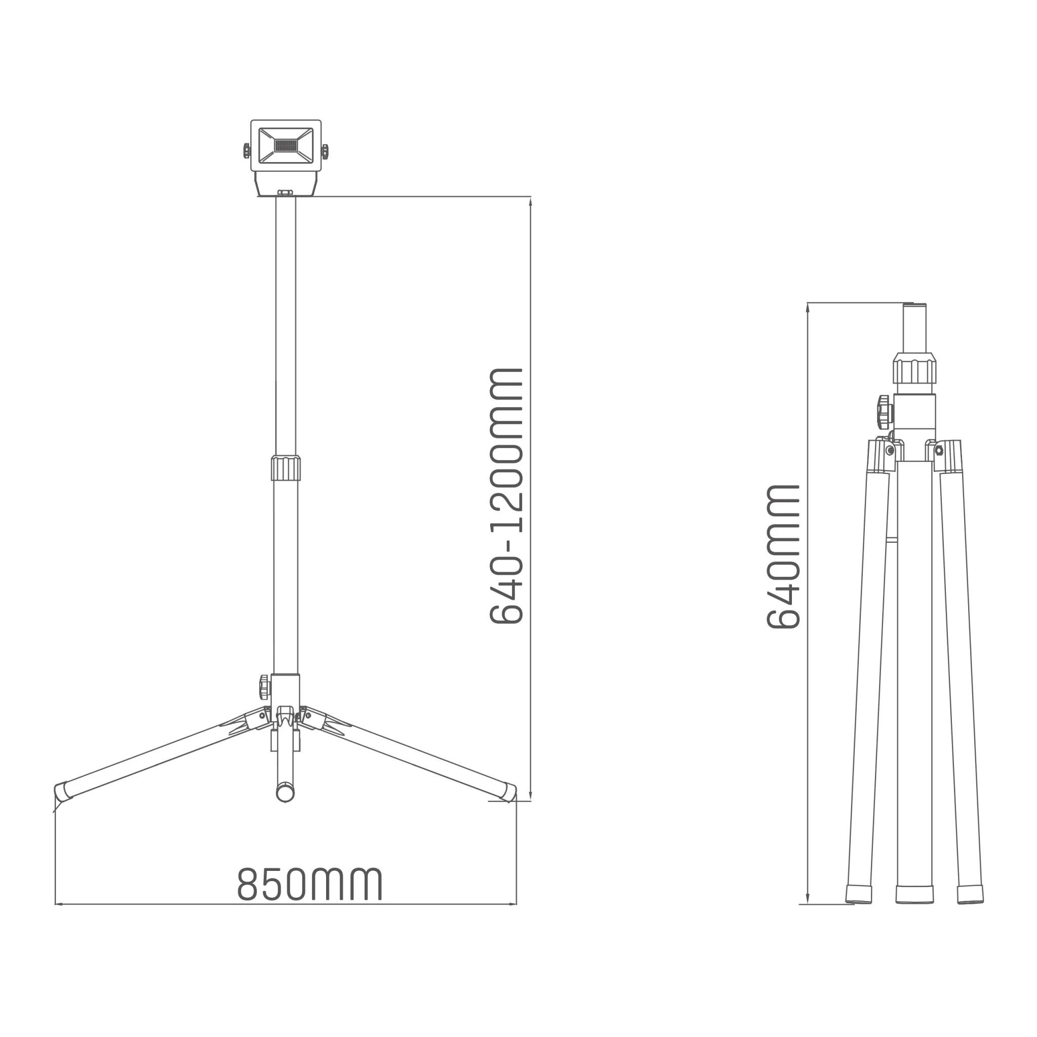 LED's Work 1 x 30W ProWork Tripod LED Bouwlamp op statief - In hoogte verstelbaar - 3180 lm - Image 10