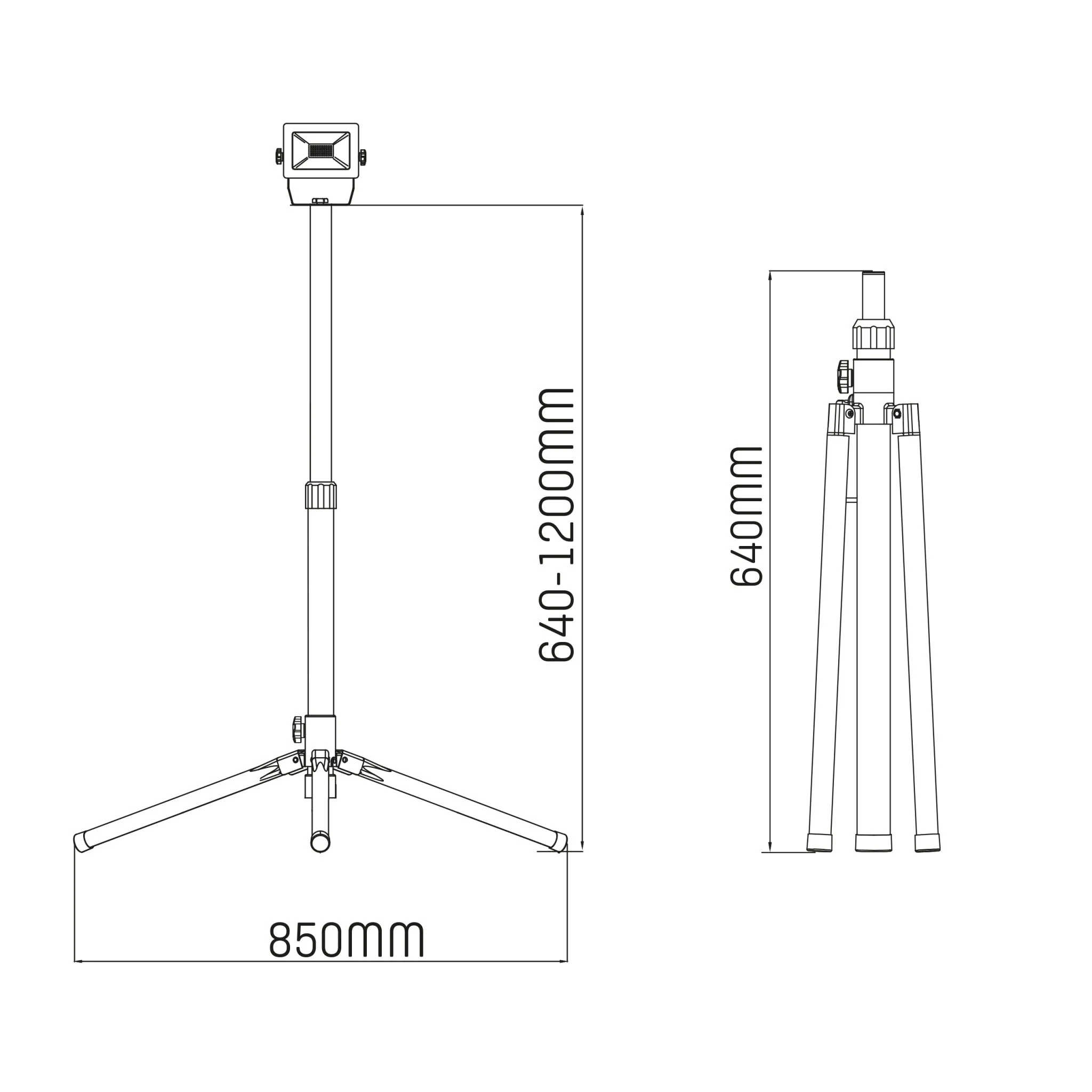 ProWork Tripod LED werklamp op statief - In hoogte verstelbaar - 1060 lm - Image 10