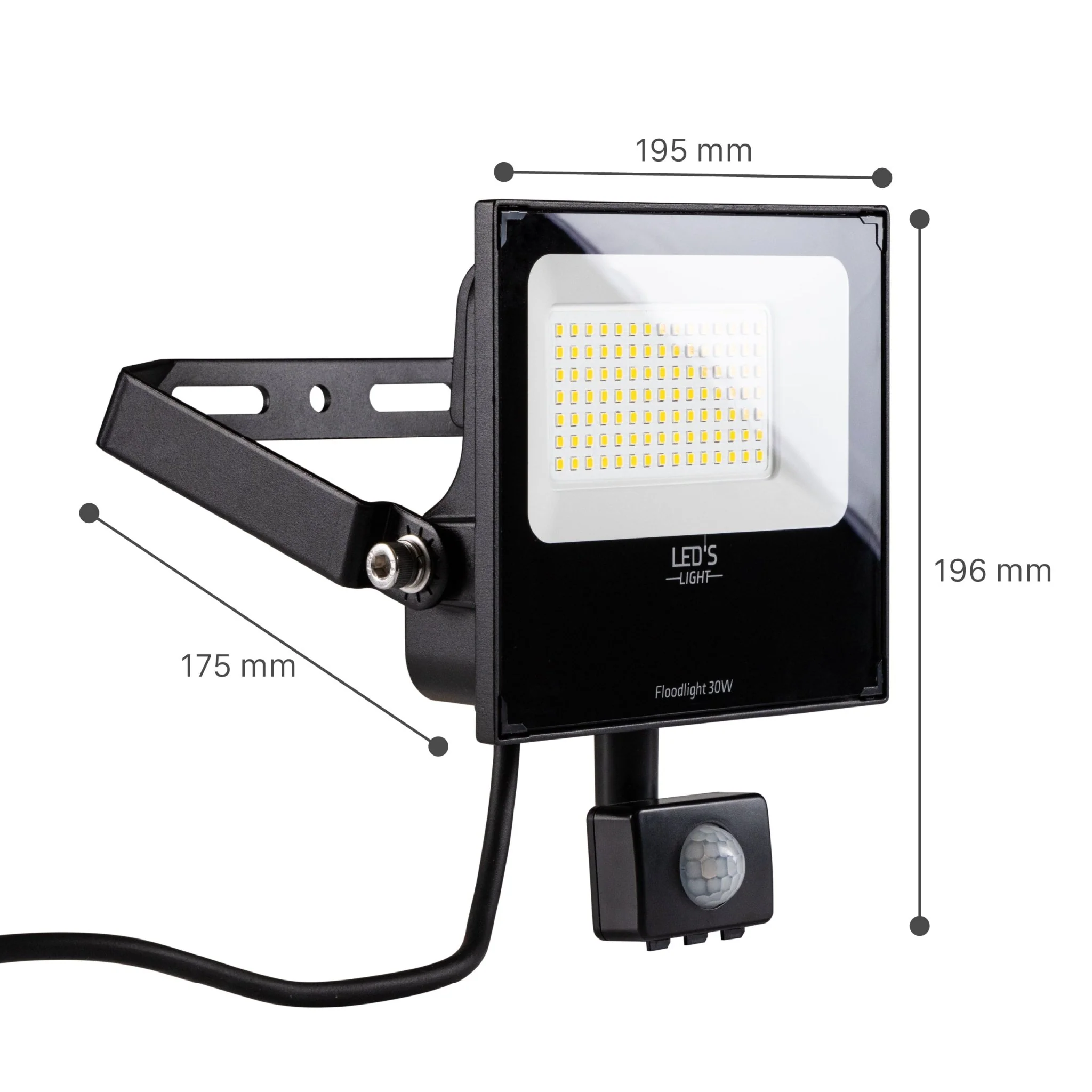 UltraFlood LED Schijnwerper 30W met Bewegingssensor en Daglichtsensor - Kantelbaar - 5400 Lumen - IP65 - Image 6