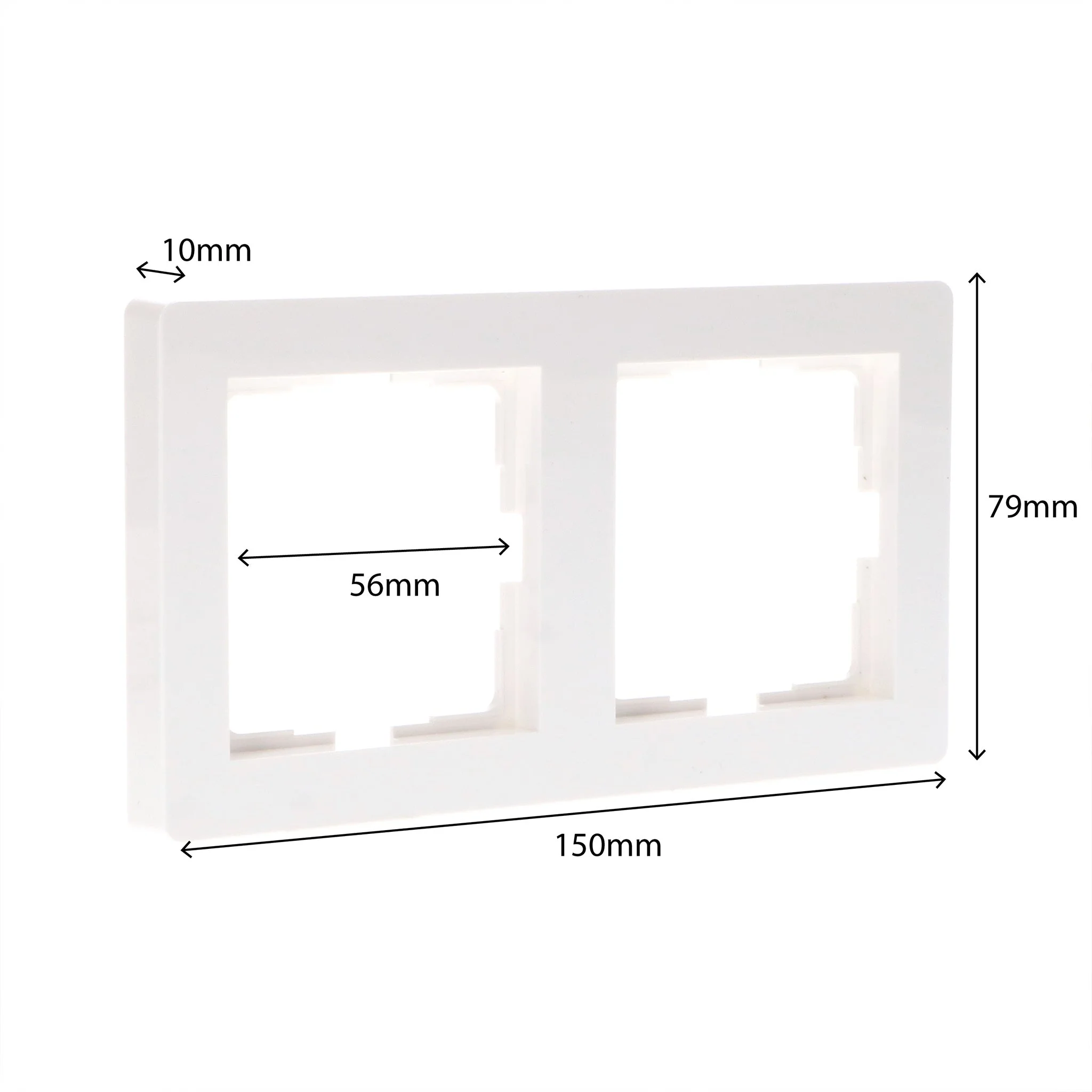 Dubbelframe voor wandcontactdoos - Universeel - 55 x 55 mm - Wit - Image 4