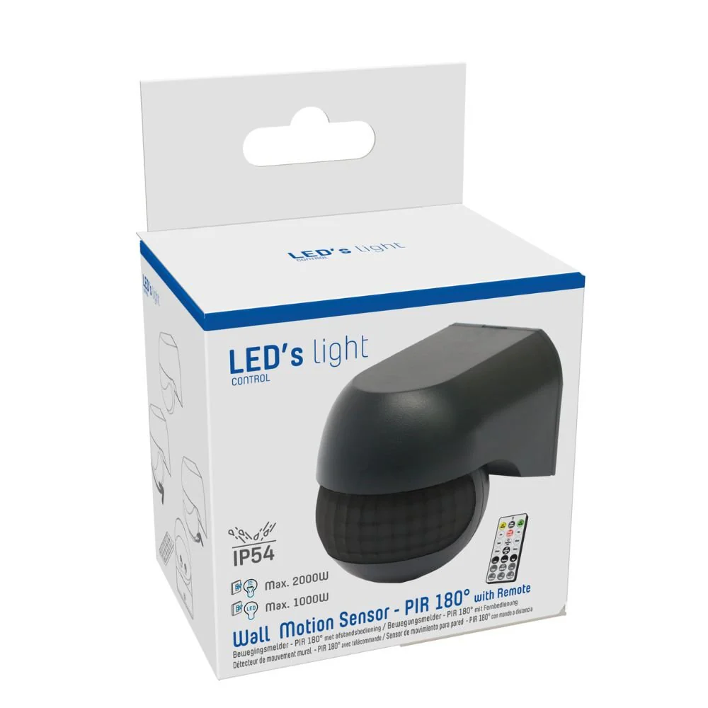 LED's Light 2-in-1 Bewegingsmelder met Afstandsbediening - Detecteert schemer en beweging - Zwart - Image 8