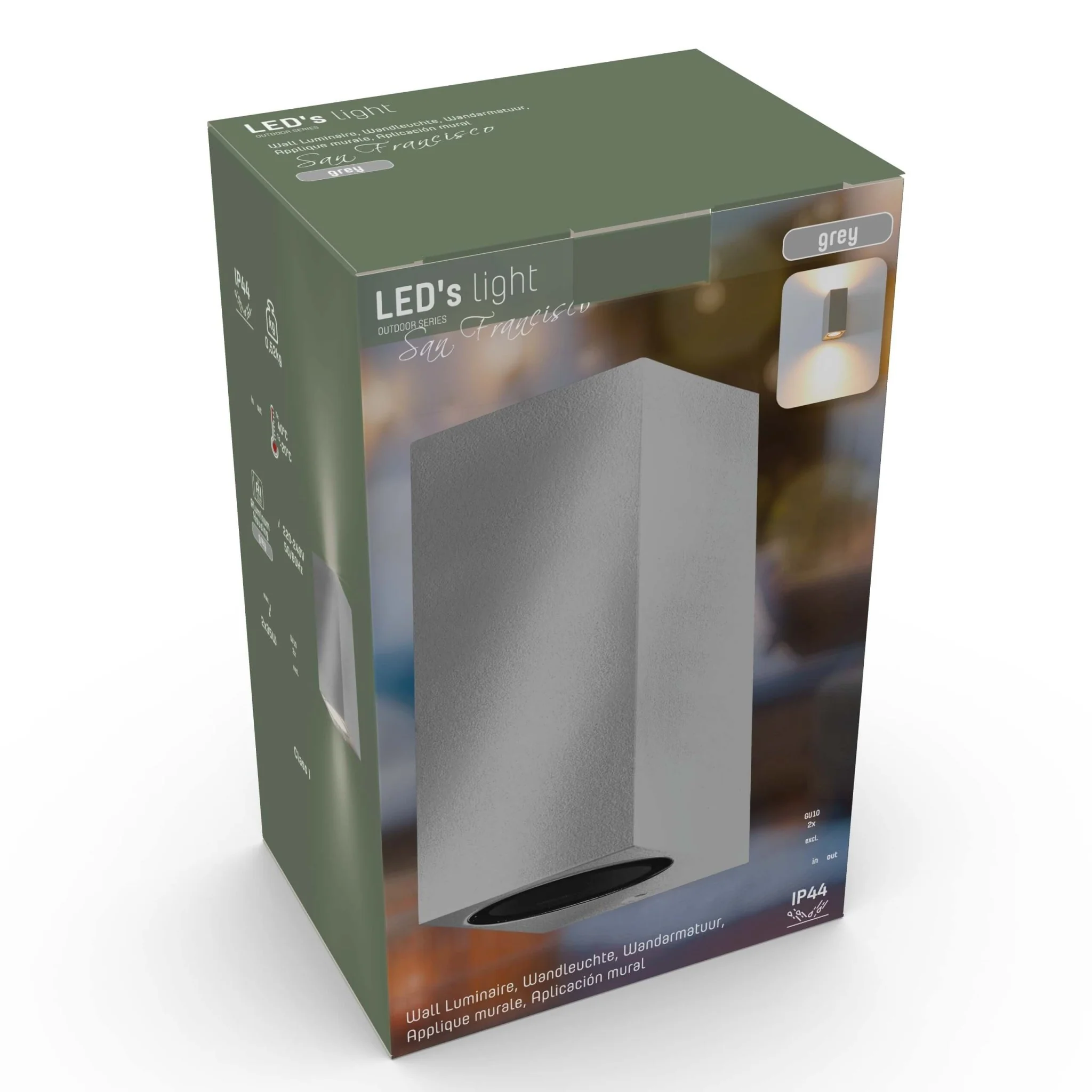 LED's Light LED Buitenlamp met GU10 fitting - Rechthoek - IP44 - Grijs - Model Milaan - Image 13