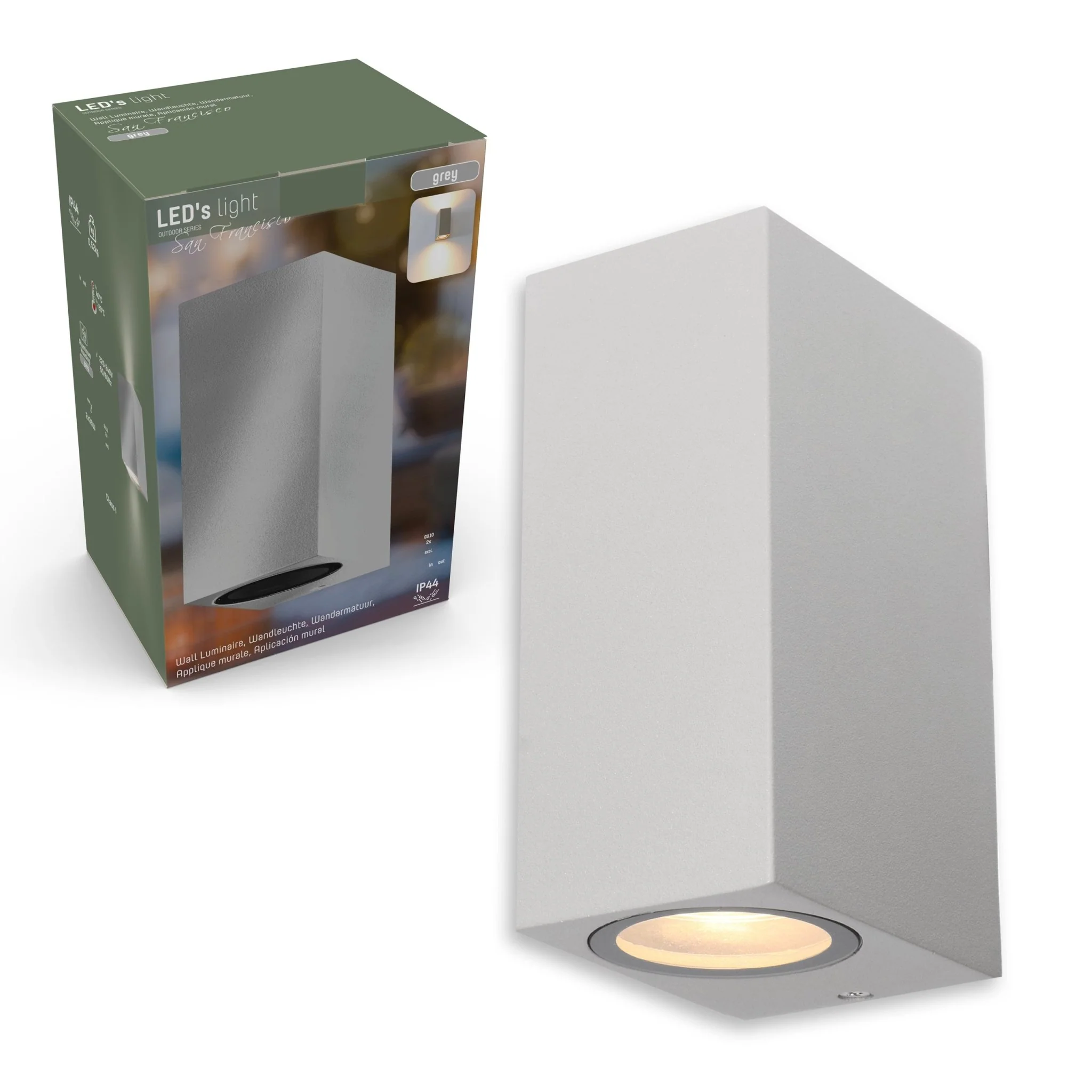 LED's Light LED Buitenlamp met GU10 fitting - Rechthoek - IP44 - Grijs - Model Milaan - Image 8