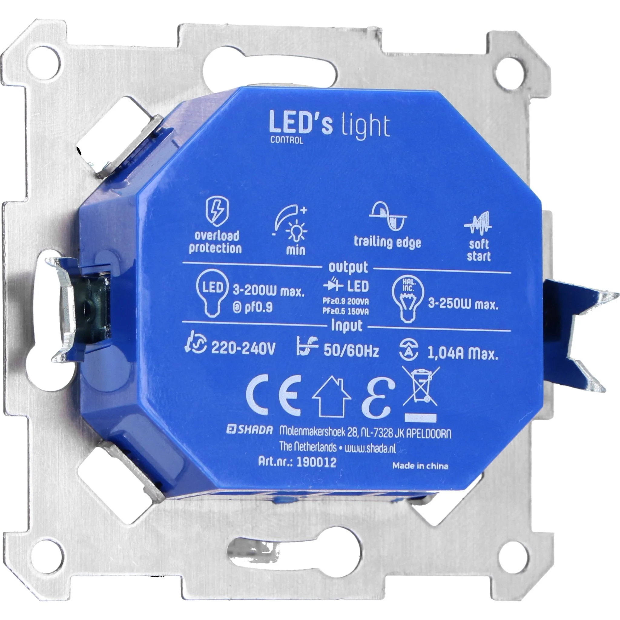 Universele LED draai dimmer tot 250 watt - Geschikt voor alle dimbare lampen - 2 draads - Image 4