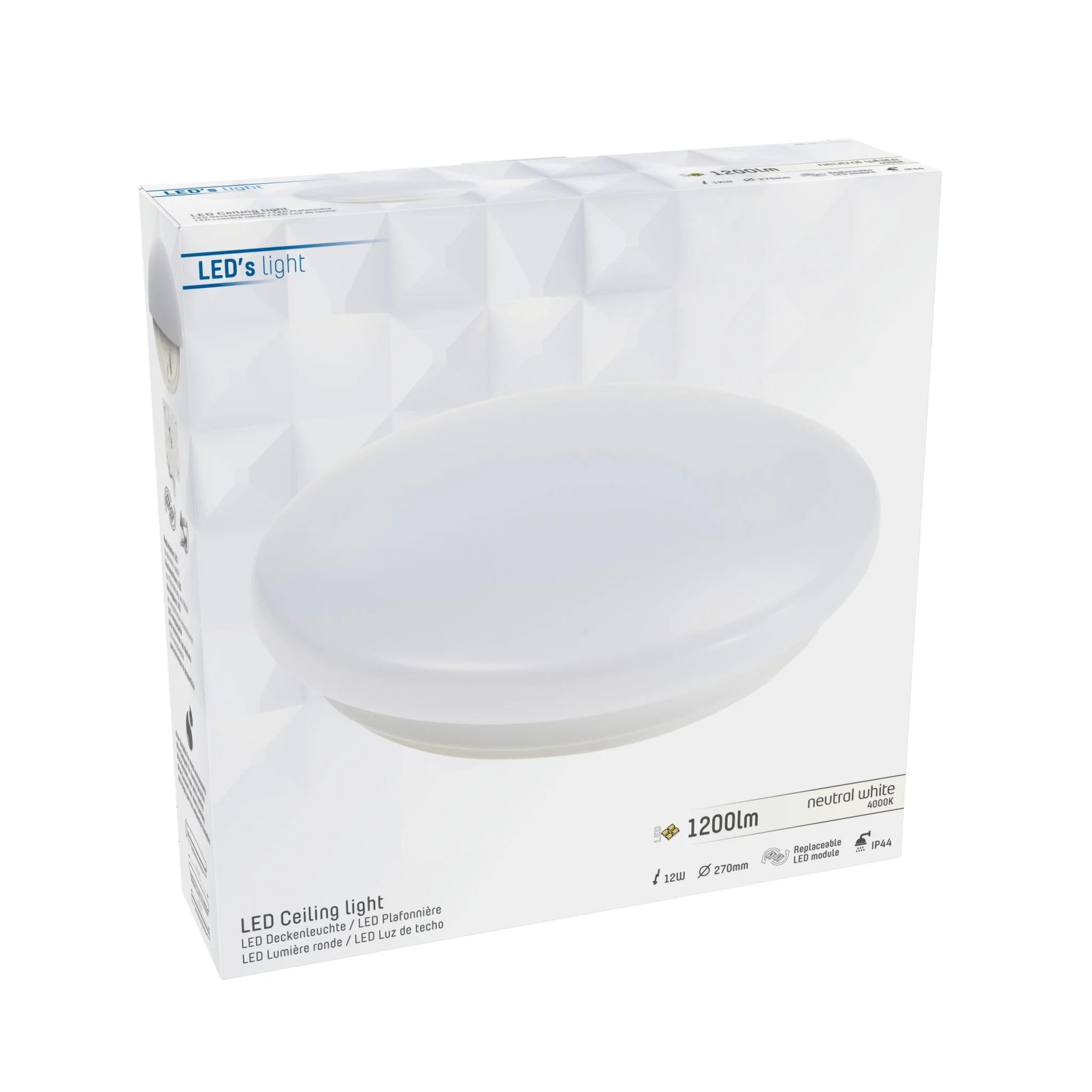 LED's Light Universele Plafondlamp 1200 - Ø 27 cm - Koel wit (4000K) - Spatwaterdicht IP44 - Image 5