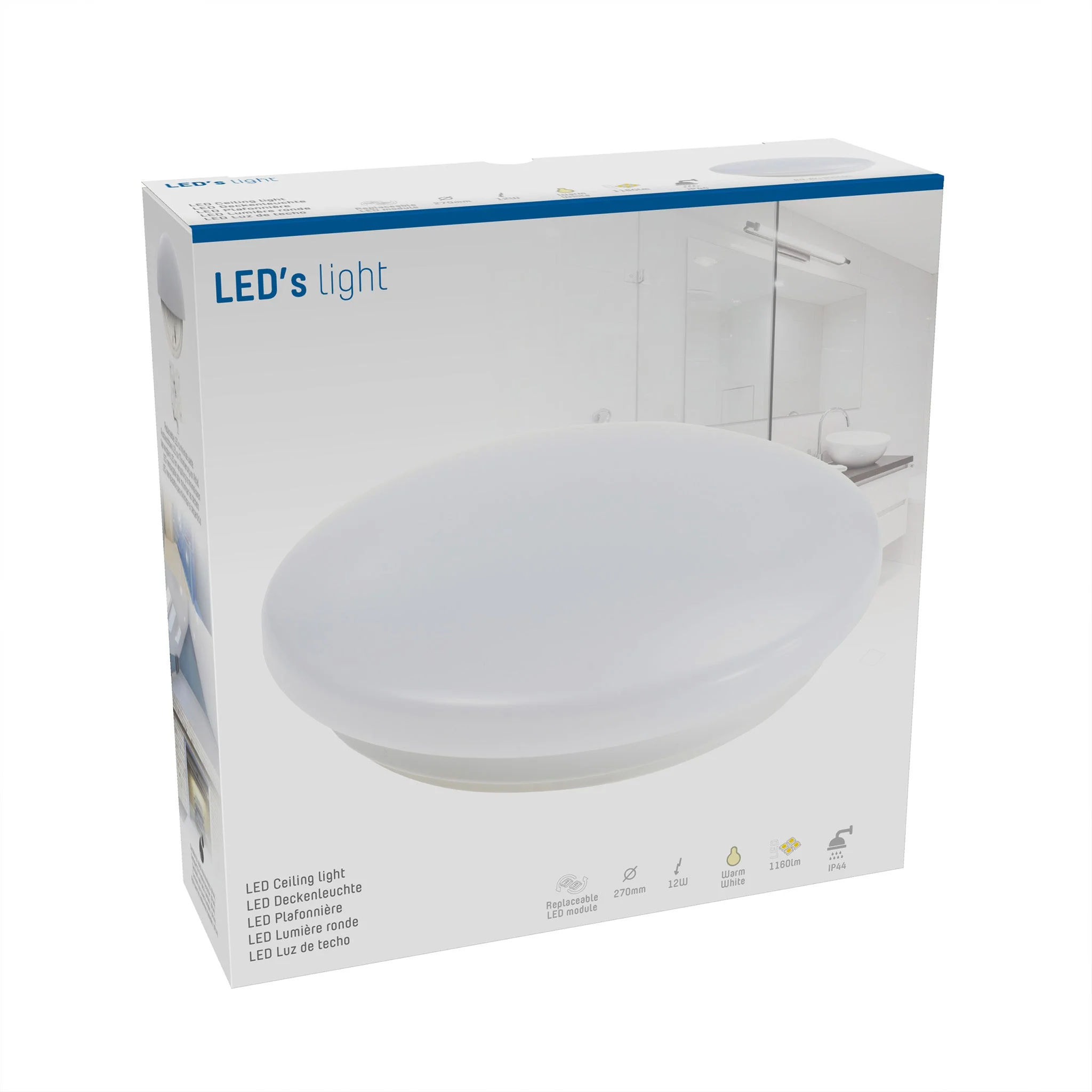 LED's Light Universele Plafondlamp 1160 - Ø 27 cm - Warm wit (3000K) - Spatwaterdicht IP44 - Image 5