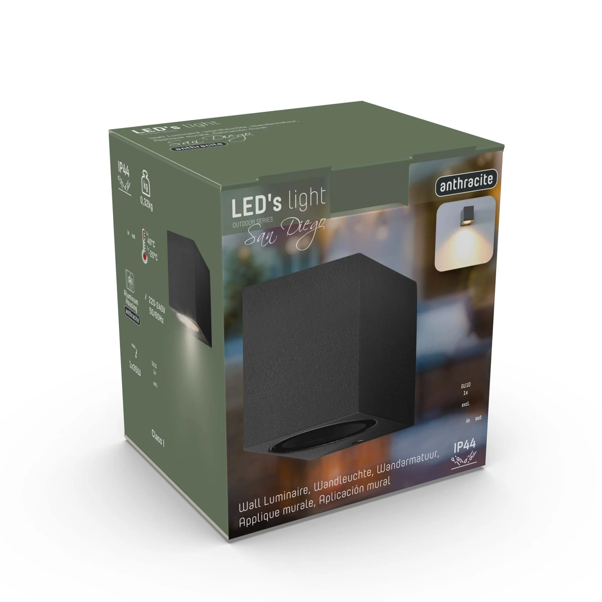 NØRD Down - LED's Light LED Wandlamp Buiten met GU10 fitting - Vierkant - IP44 - Antraciet - Model Rome - Image 14