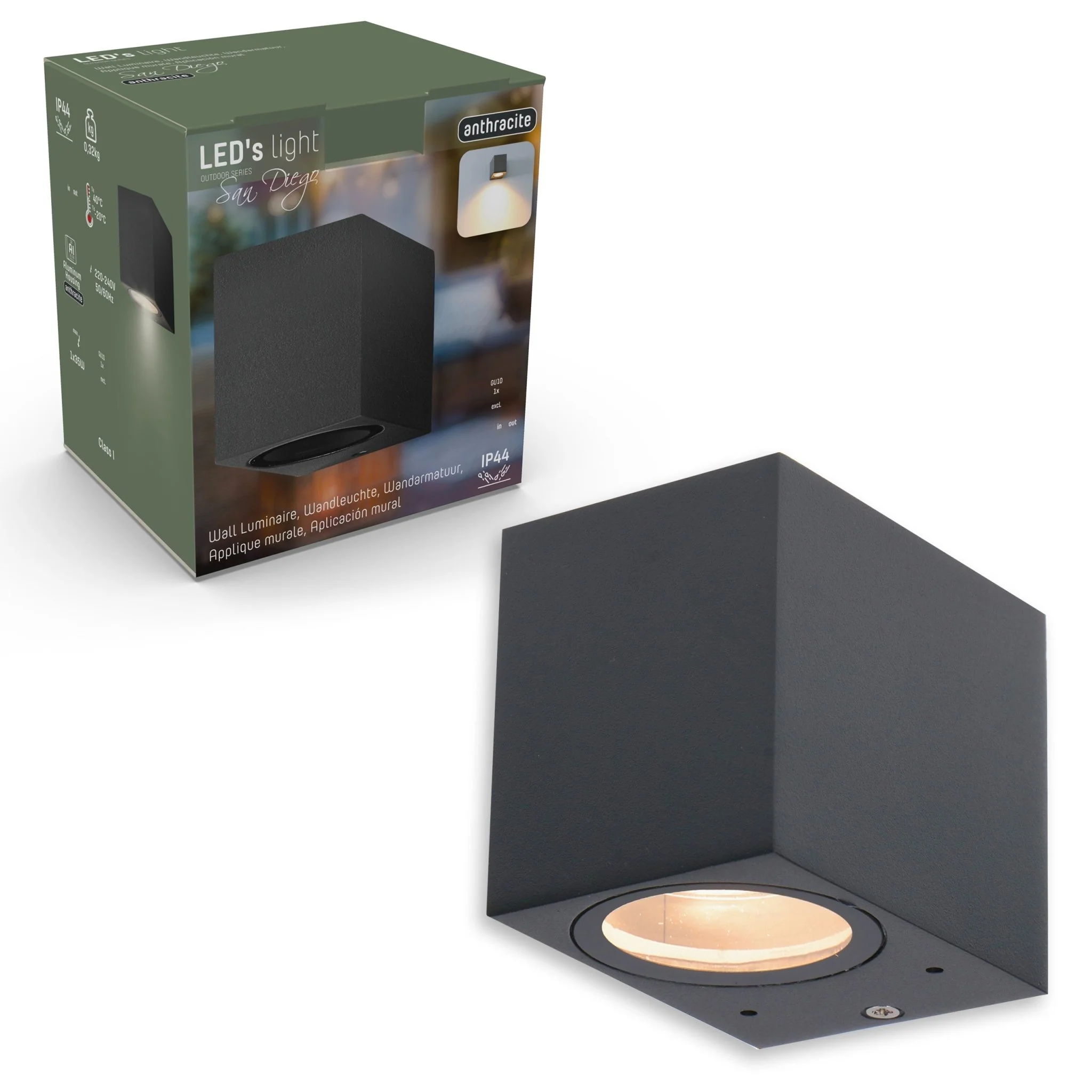 NØRD Down - LED's Light LED Wandlamp Buiten met GU10 fitting - Vierkant - IP44 - Antraciet - Model Rome - Image 8