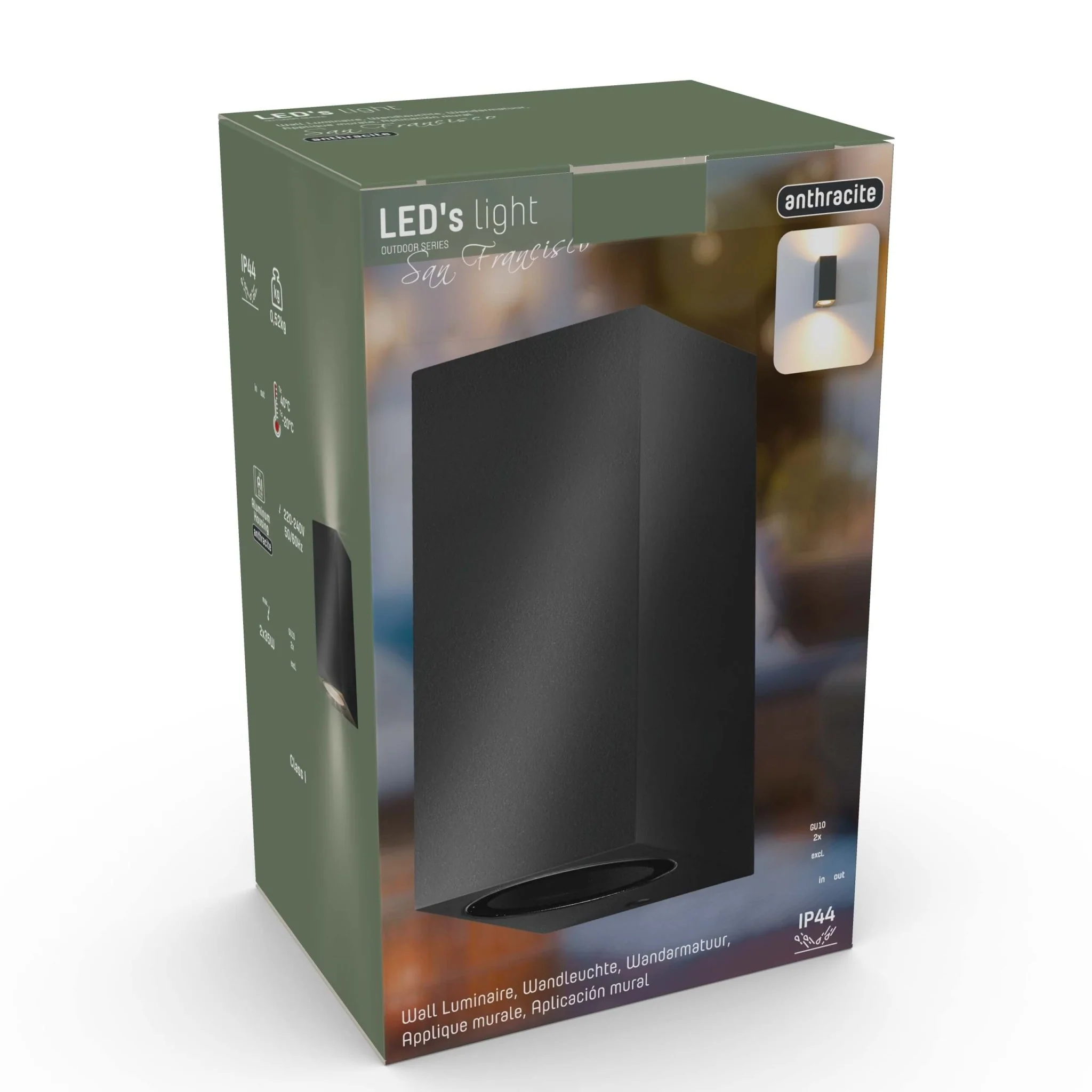 NØRD Up&Down - LED's Light LED Buitenlamp met GU10 fitting - Rechthoek - IP44 - Antraciet - Model Milaan - Image 7