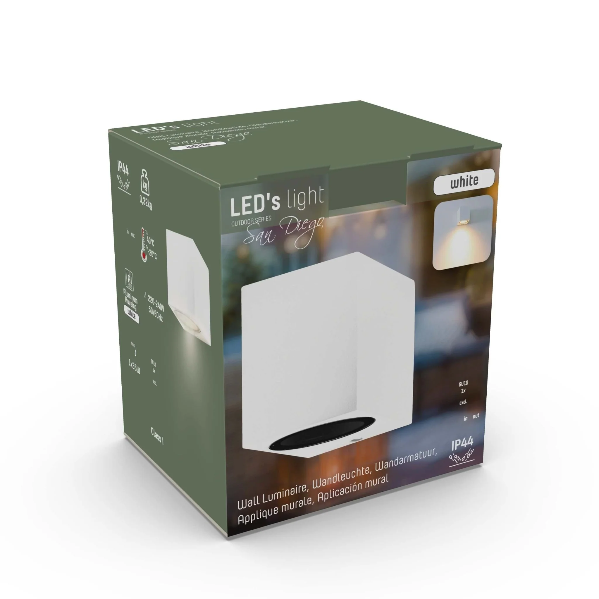 NØRD Down - LED's Light LED Wandlamp Buiten met GU10 fitting - Vierkant - IP44 - Wit - Model Rome - Image 13