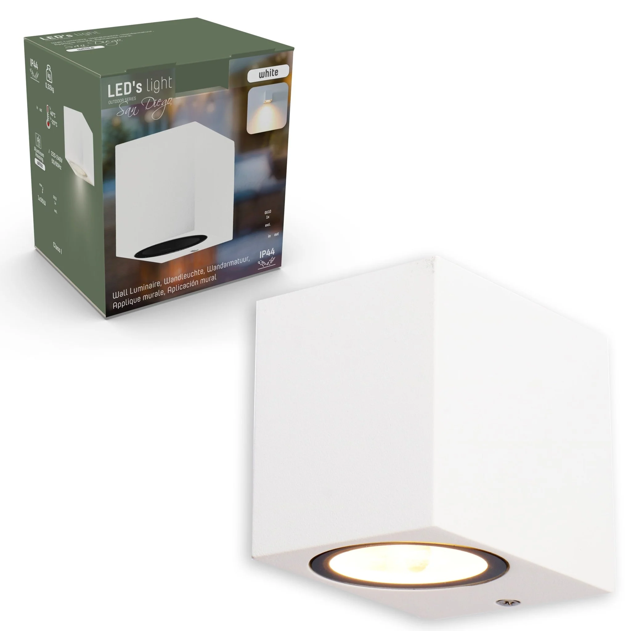 NØRD Down - LED's Light LED Wandlamp Buiten met GU10 fitting - Vierkant - IP44 - Wit - Model Rome - Image 7
