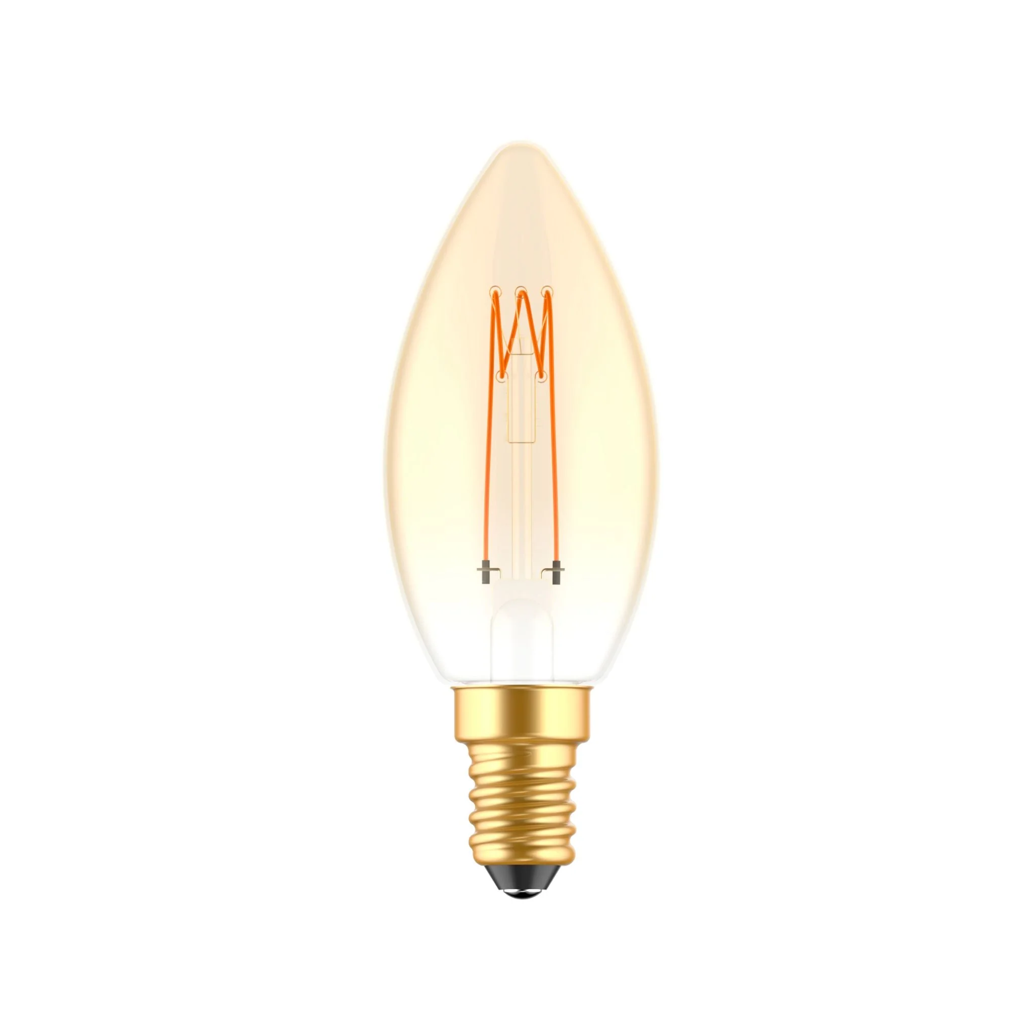 LED's Light LED Kaarslamp goud E14 - Gloeilamp design - Dimbaar extra warm wit - 1800K - Image 2