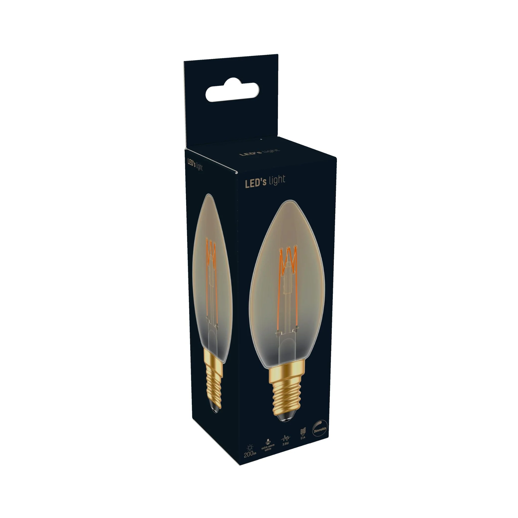 LED's Light LED Kaarslamp goud E14 - Gloeilamp design - Dimbaar extra warm wit - 1800K - Image 3