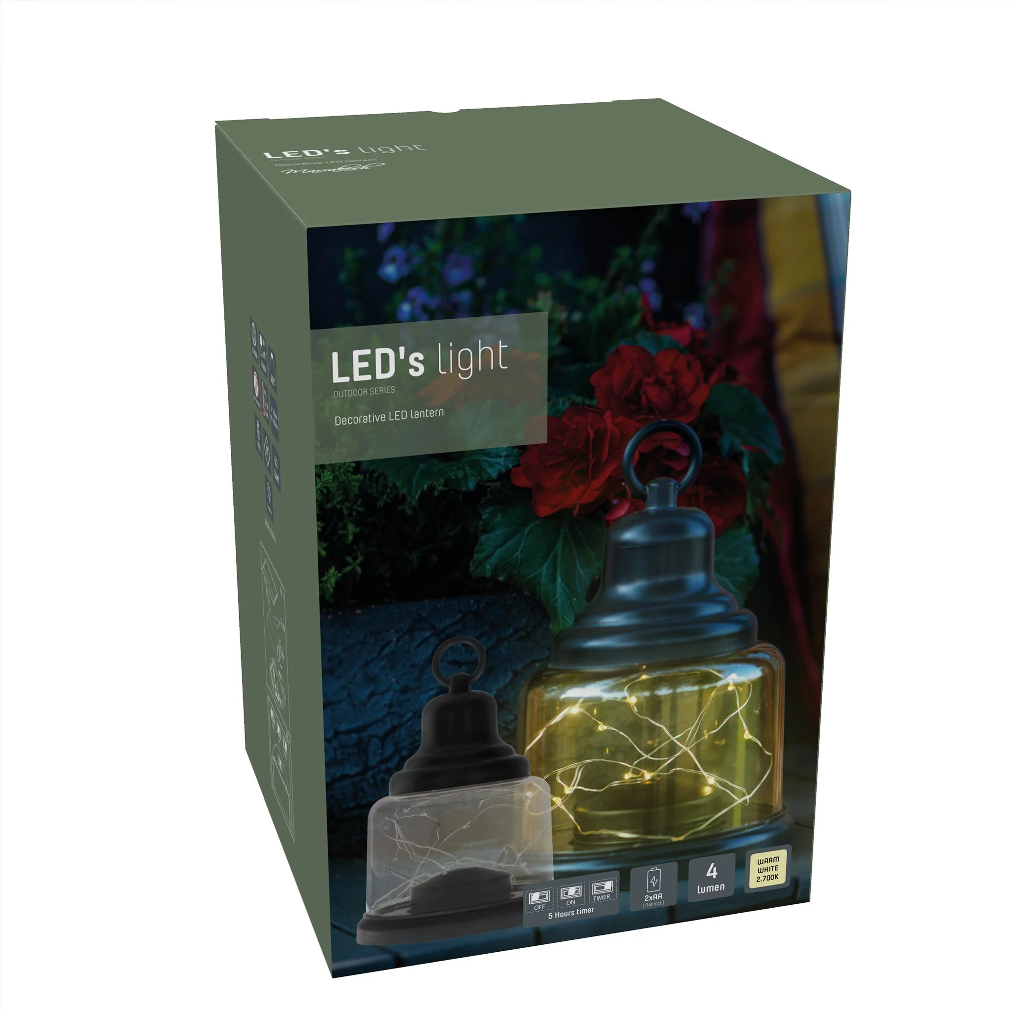Vintage LED Tafellamp op batterijen - Draadloos model met ophangring - 22 cm - Image 6