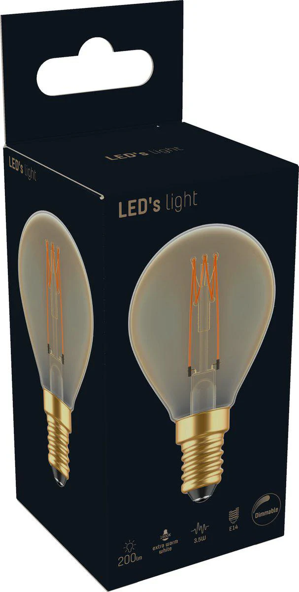LED Lamp goud E14 - Gloeilamp design - Dimbaar extra warm wit - 1800K - Image 3